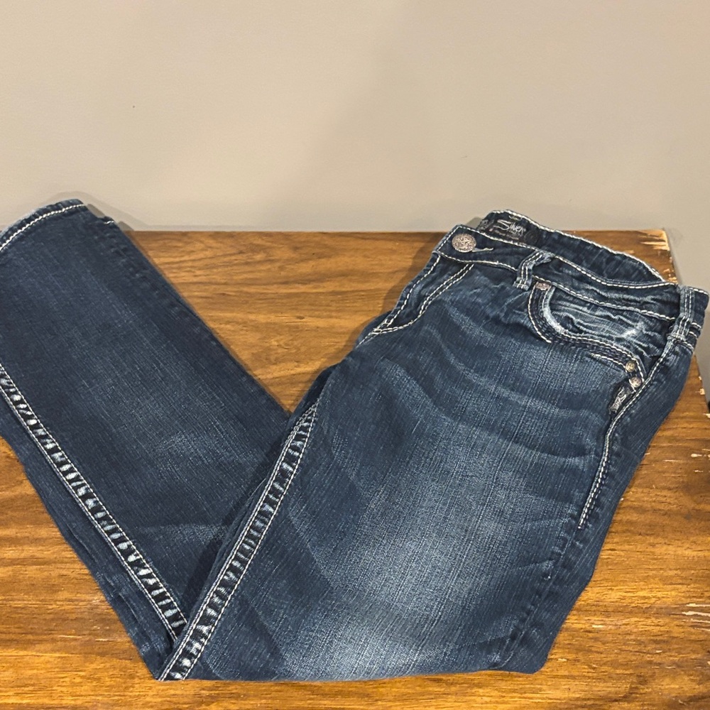 Silver Jeans Dark Blue Straight Leg Women's Jeans